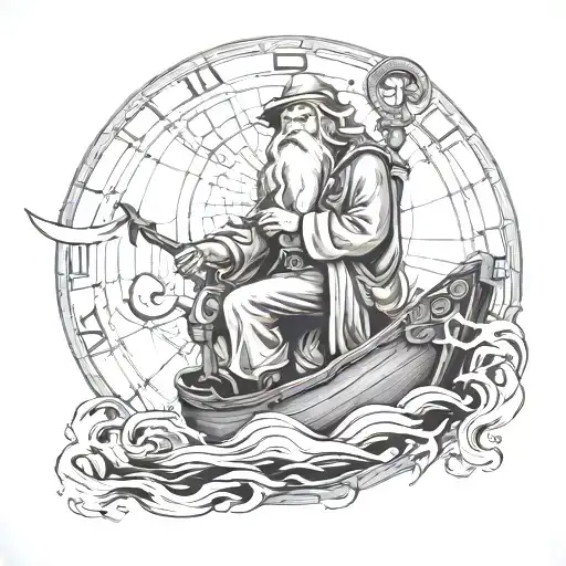 Boat Compas Father Time