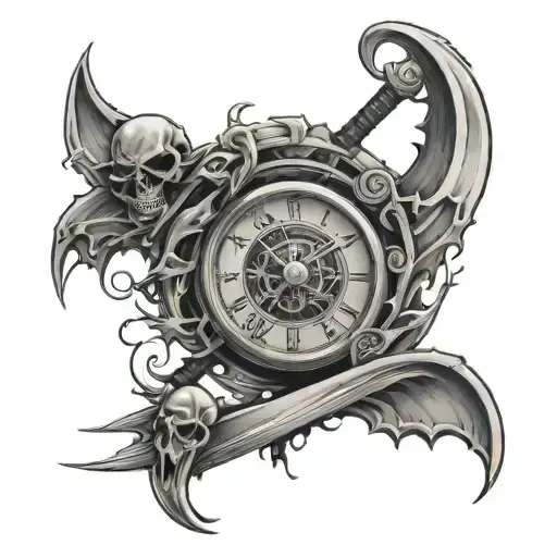 Death Scythe With Clock