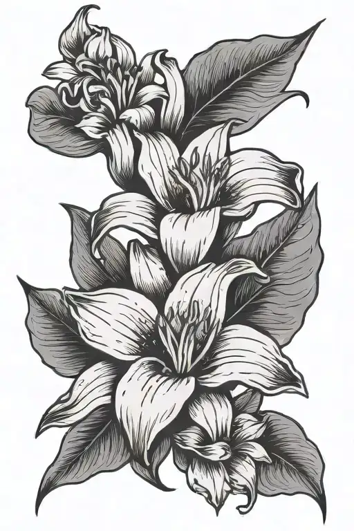 Flower Growing With Baby Hand And Text Lily