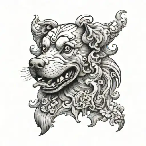Black Golden Retriever Foo Dog