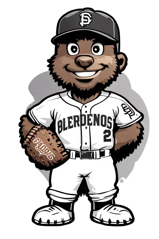 San Diego Padres Cleveland Browns Mascot Brownie Holding