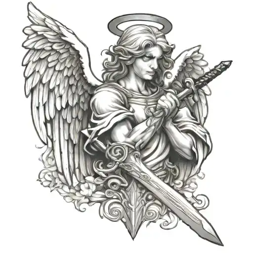 Angel Holding A Sword