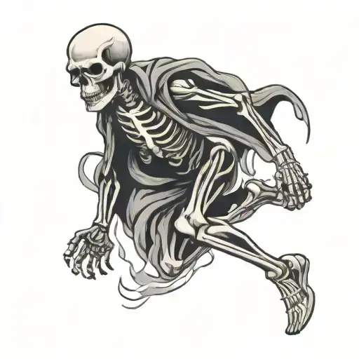 Man Running Skeleton