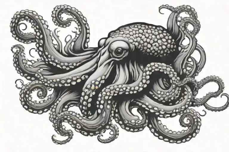 Wild Octopus And Wawes