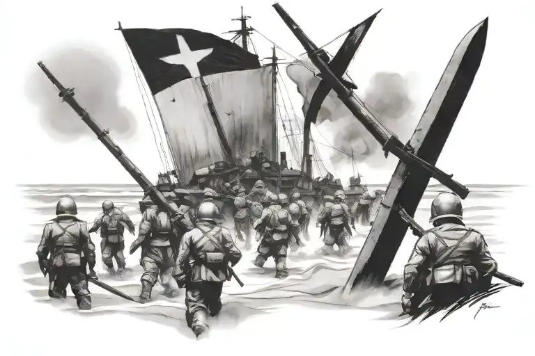 Dday Sword Beach Scene