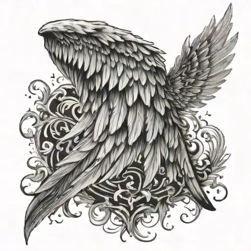 Angel Wing Falling Apart Maybe In Distance