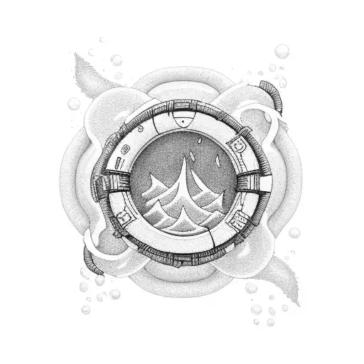 Ocean Wave And Life Preserver