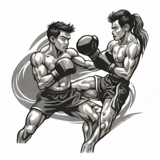 Kickboxing Friends Playing Sports
