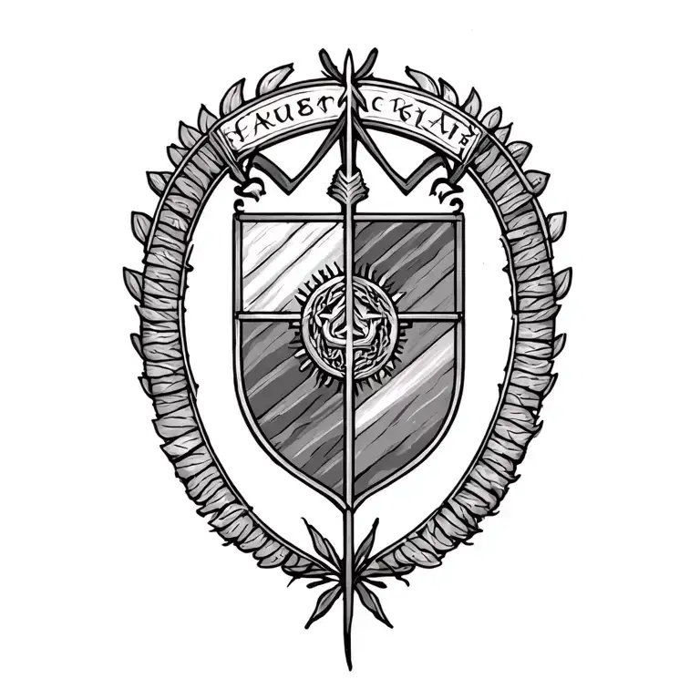Ogham Writing With Family Crest Featuring