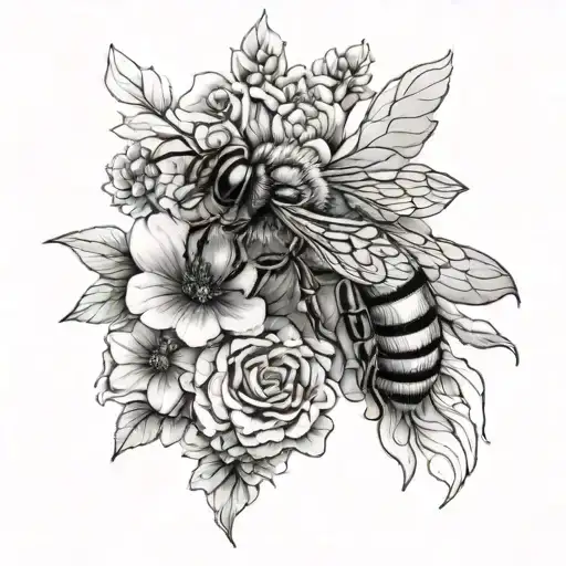 Floral With Honeycomb And Bee