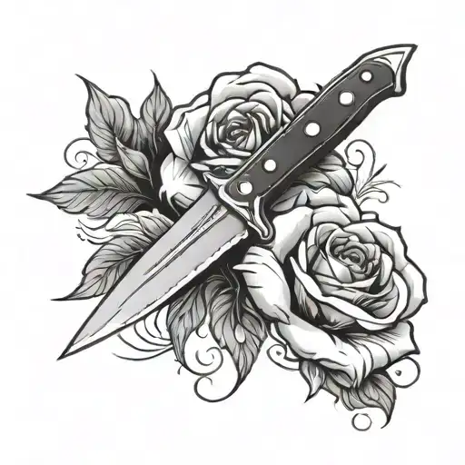 Knife With Rose