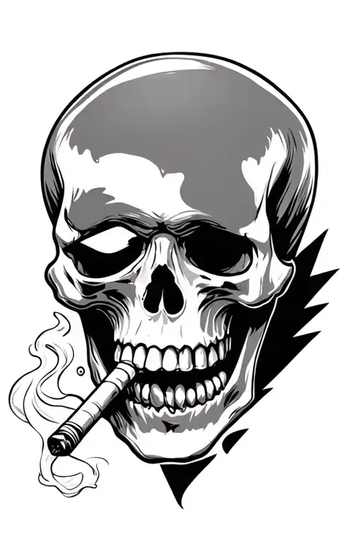 Skull Smoking A Joint
