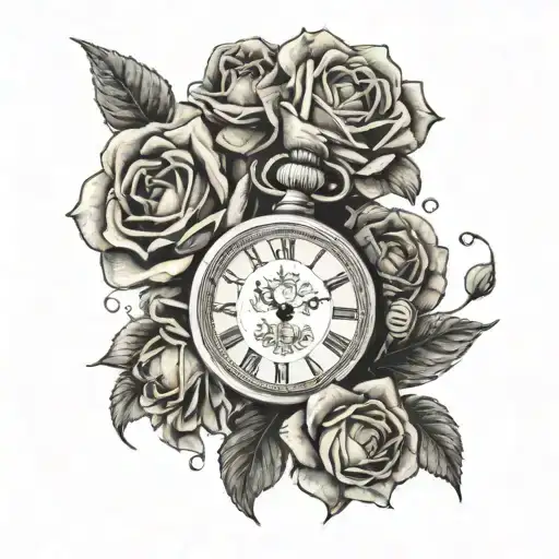 Vintage Watch With Rose Surrounded