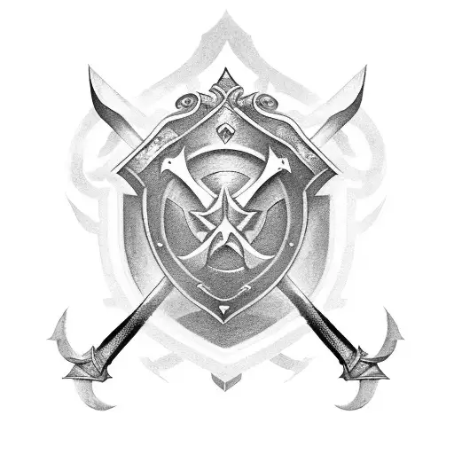 Shield With 3 Swords Representing My Protection Of My Daughters