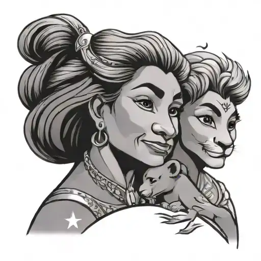 Lionking Mother Daughter Grandmother Holding Stars