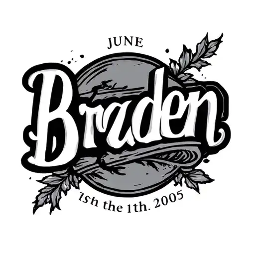 The Name Braden With The Date June 11Th 2005 Tattoo Small For The Wrist Horizontal