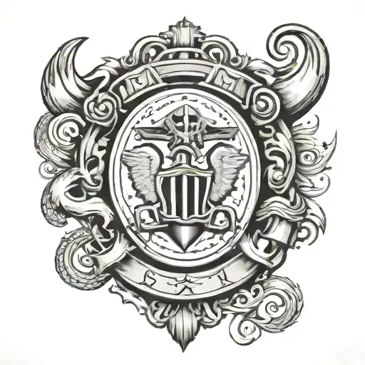 Combining Military Insignia With Car Parts In A Creative And Edgy Tattoo Design