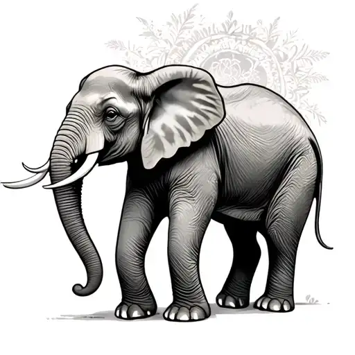 Elephant With Trunk Up