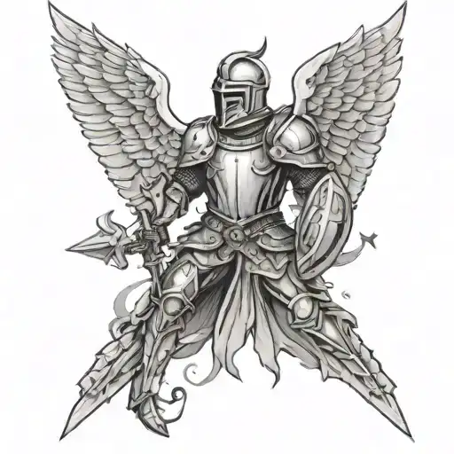 Knight Angel Wings And Stars