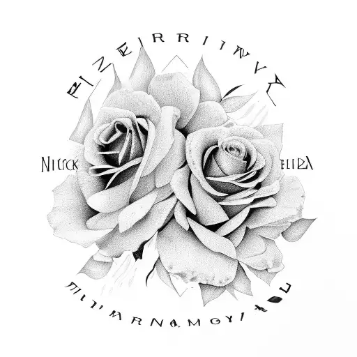 A Flowers With Names Of Children Tereza And Dominik