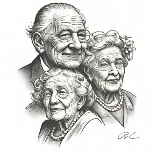 Grandma And Grandad Rest In Peace On Paper