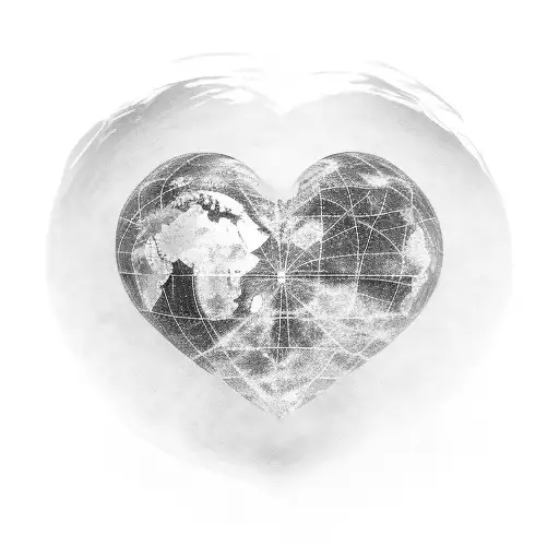 A Heart-shaped Globe With Rainbow-colored Continents