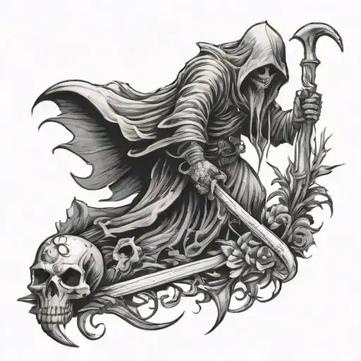 Reaper Digging A Grave