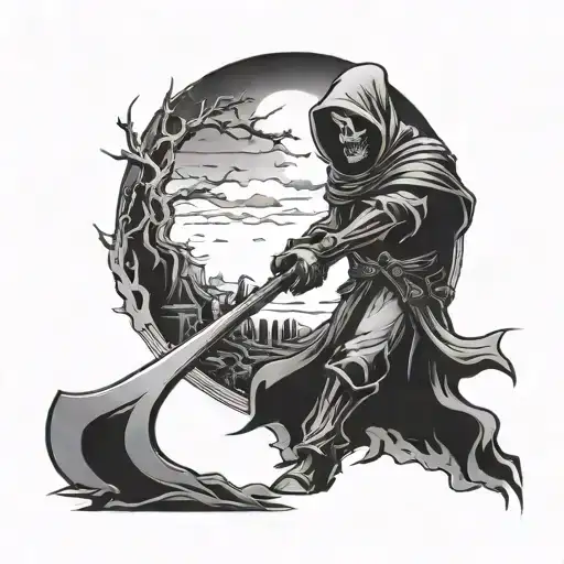Reaper Digging A Grave