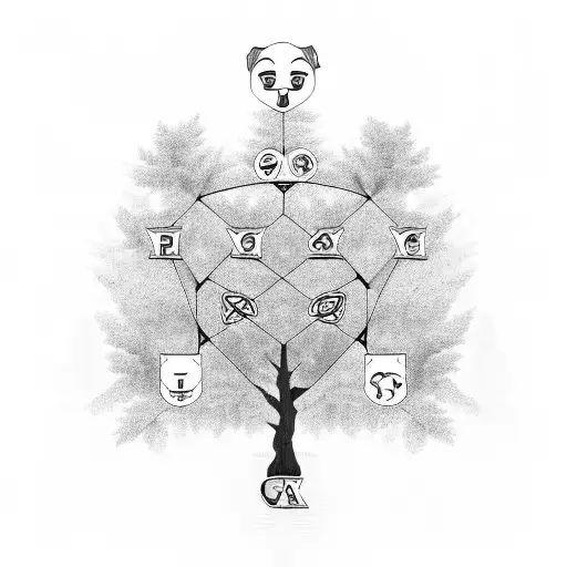 A Family Tree With Each Member Represented By A Different Sport Symbol