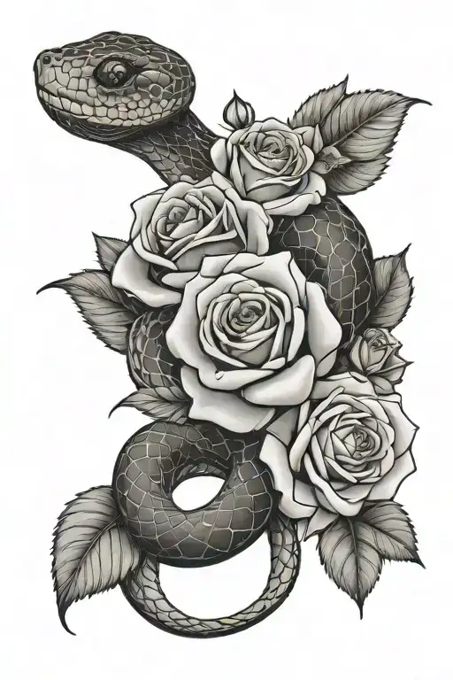 Roses And Snake Wrapped