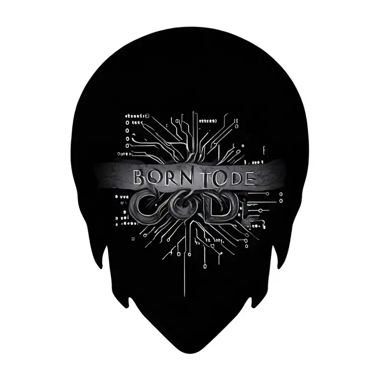 Coding Tattoo With The Word Born To Code