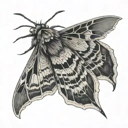 Moth With Topographical Lines Inside Wings