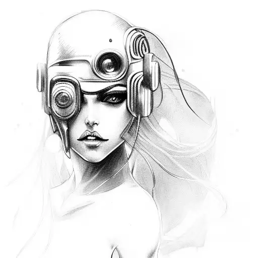 Sexy Cyberpunk Girl Warrior