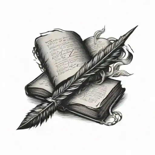 Hand Writing In A Book With A Quill