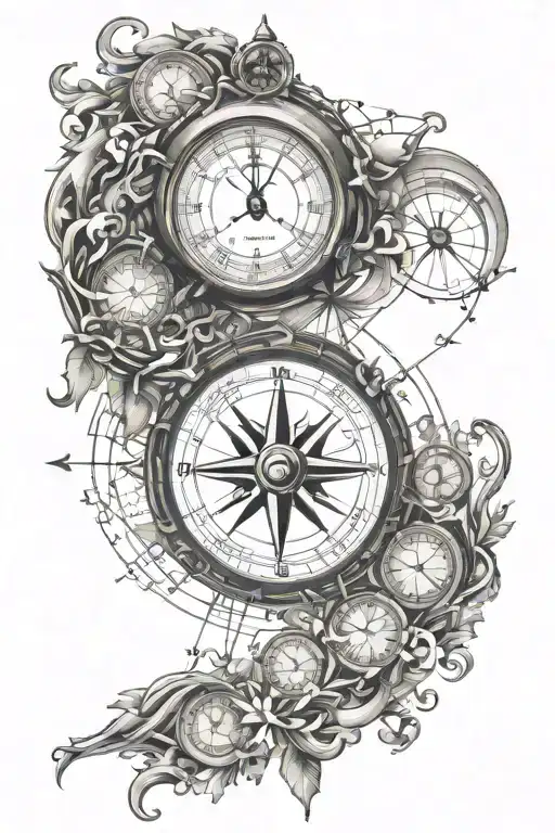 Mapa Brasil Compass With Clock