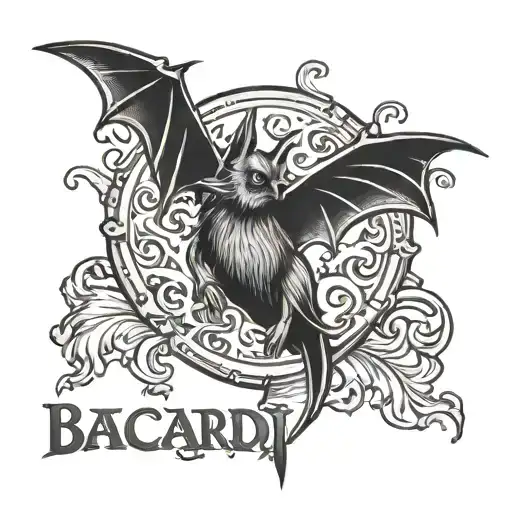 Bacardi Bat Logo Gothic