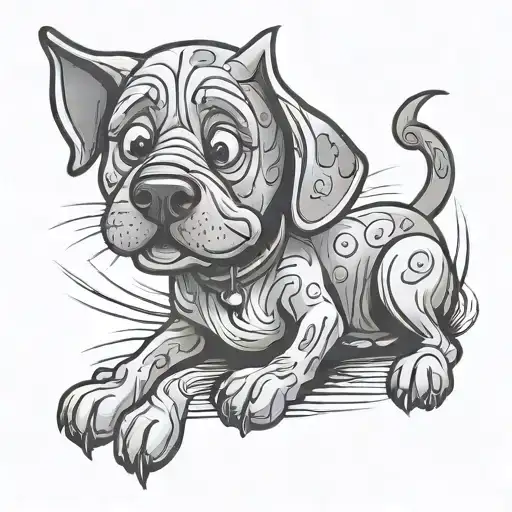 Cartoon Dog Looking Dizzy