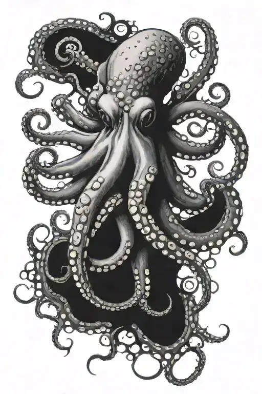 Realism Octopus Wrapping Its Tentacles