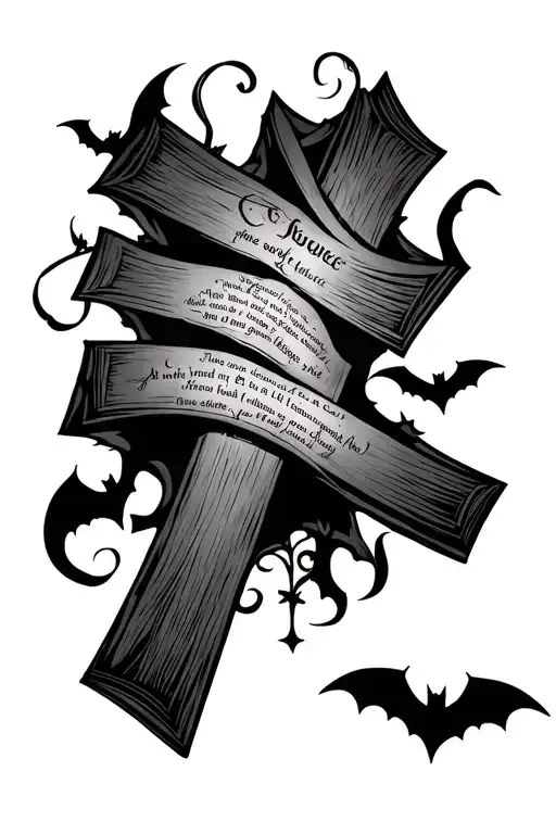I Want A Cross With A Bible Verse And Bats Behind It