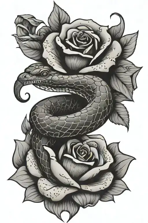 Crown Rose Petals And Snake