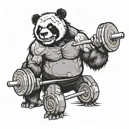 Zombie Panda Deadlifting