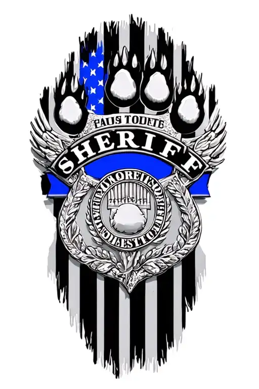 Paw Print Thin Blue Line Flag Ohio Sheriff Badge