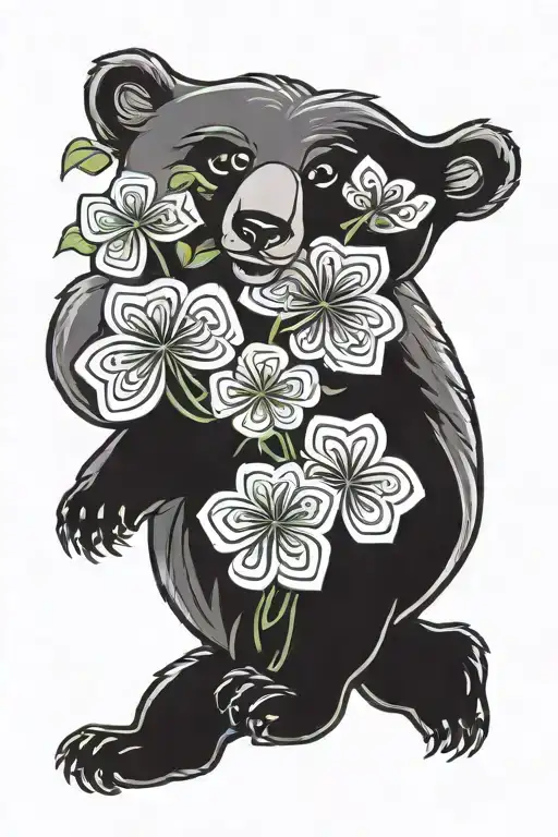 Celtic Bear Sweatpea And Clover