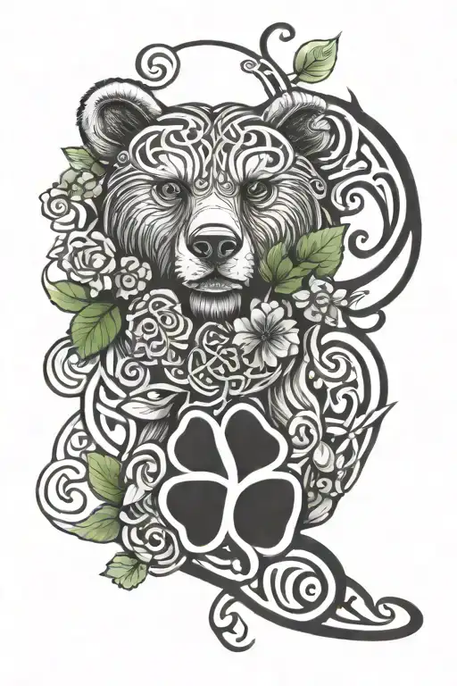 Celtic Bear Paw Sweatpea And Clover