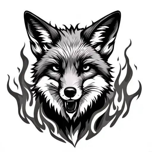 Firefighter Fox Surrounded By Flames