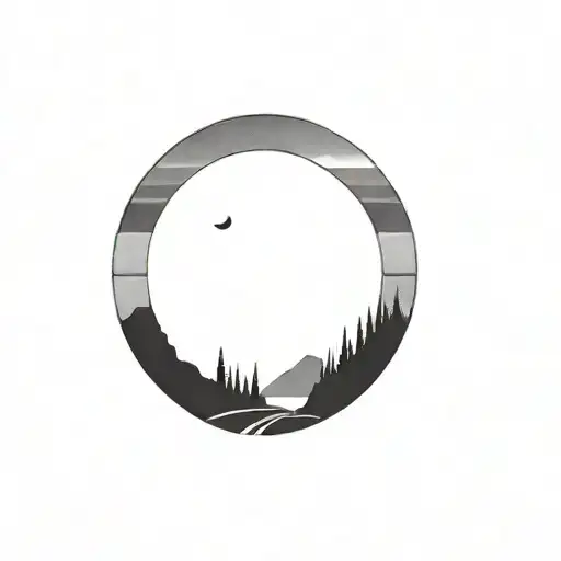 Road In The Mountains Sunset Minimalist