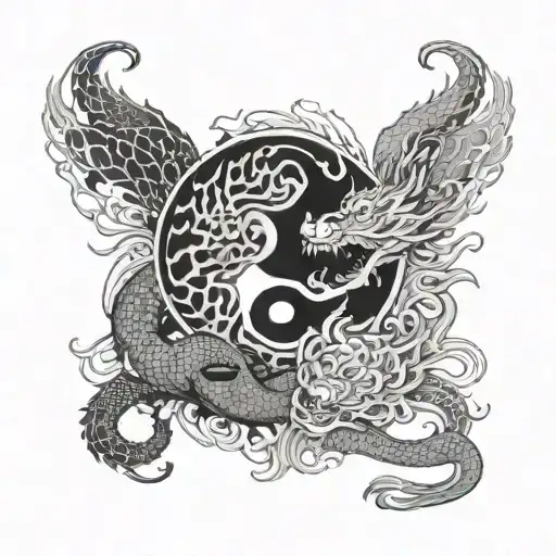 Dragon And Tiger As Yin Yang Symbol