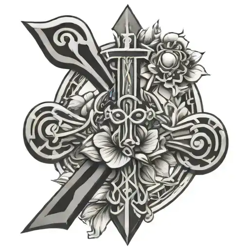 Ankh Symbol With Flower