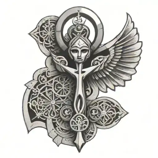 Ankh Symbol With Woman
