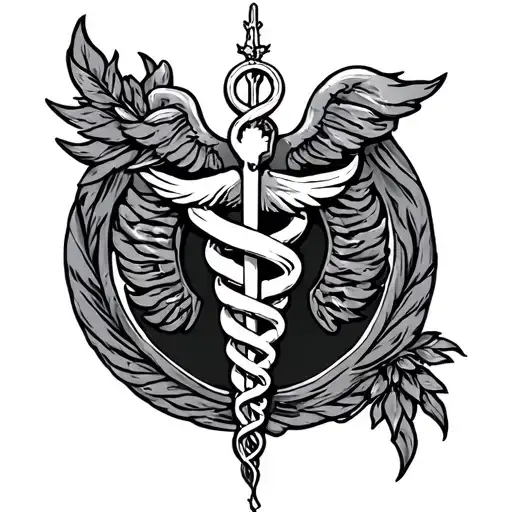 Ros Of Asclepius Symbol With 5708
